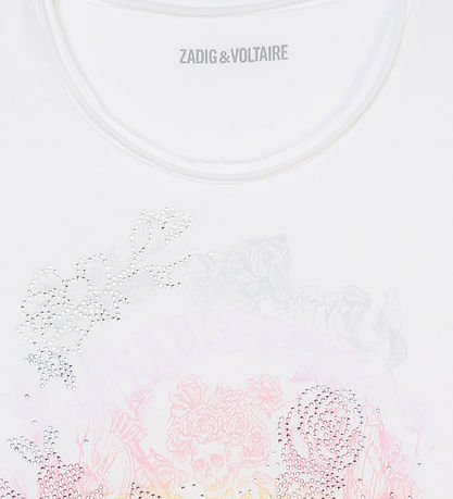 Zadig & Voltaire T-shirt - Angel - Hvid m. Print/Similisten Zadig & Voltaire T-shirt - Angel - Hvid m. Print/Similisten