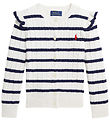 Polo Ralph Lauren Cardigan - Strik - Deckwash White/Newport Navy Polo Ralph Lauren Cardigan - Strik - Deckwash White/Newport Navy