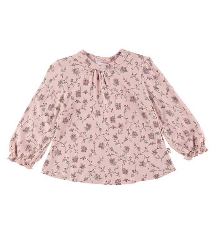 Joha Bluse - Bambus - Støvet Rosa m. Blomster