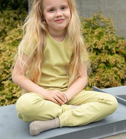 Joha T-shirt - Rib - Støvet Grøn Joha T-shirt - Rib - Støvet Grøn