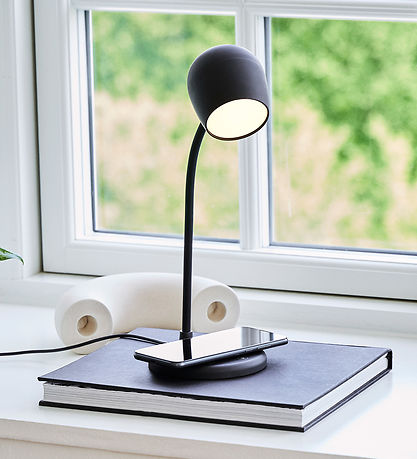Kreafunk Lampe m. Oplader + Højtaler - Ellie - Sort