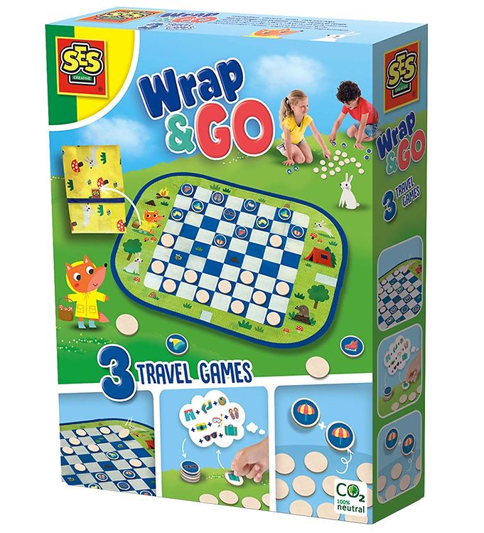 SES Creative - Spil - Dam og huskespil i rejsetaske - Spil - Legekammeraten.dk