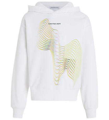 Calvin Klein Hættetrøje - Minimal Graphic - Bright White Calvin Klein Hættetrøje - Minimal Graphic - Bright White