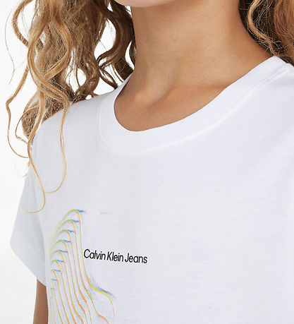 Calvin Klein T-shirt - Slim s/s - Meta Graphic Slim - Bright Whi Calvin Klein T-shirt - Slim s/s - Meta Graphic Slim - Bright Whi