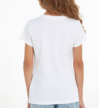 Calvin Klein T-shirt - Slim s/s - Meta Graphic Slim - Bright Whi Calvin Klein T-shirt - Slim s/s - Meta Graphic Slim - Bright Whi