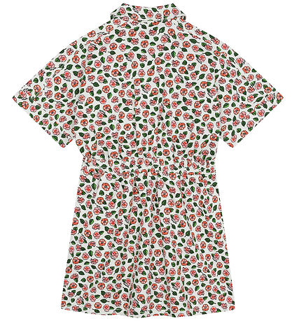 Kenzo Kjole - Denim - Ivory/Rosa m. Blomster Kenzo Kjole - Denim - Ivory/Rosa m. Blomster
