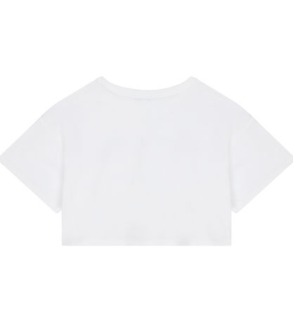 Little Marc Jacobs T-shirt - Cropped - Hvid m. Sølv Little Marc Jacobs T-shirt - Cropped - Hvid m. Sølv