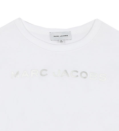 Little Marc Jacobs T-shirt - Cropped - Hvid m. Sølv Little Marc Jacobs T-shirt - Cropped - Hvid m. Sølv