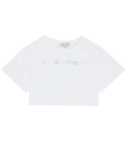 Little Marc Jacobs T-shirt - Cropped - Hvid m. Sølv Little Marc Jacobs T-shirt - Cropped - Hvid m. Sølv
