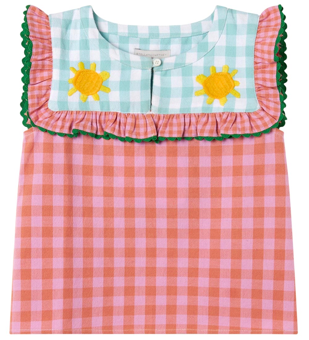 Stella McCartney Kids Top - Rosa/Orange kariert m. Grün - Stella McCartney Kids - 10 Jahre (140) - Tanktops