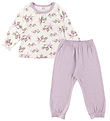 Joha Nattøj - Bambus - Off White/Lilla m. Papegøje Joha Nattøj - Bambus - Off White/Lilla m. Papegøje