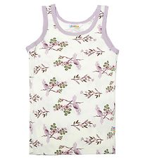 Joha Undertrøje - Bambus - Off White/Lilla m. Papegøje Joha Undertrøje - Bambus - Off White/Lilla m. Papegøje