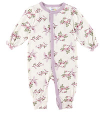 Joha Natdragt - Bambus - Off White/Lilla m. Papegøje Joha Natdragt - Bambus - Off White/Lilla m. Papegøje