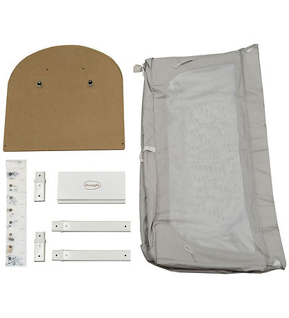 SHNUGGLE Barneseng - Ombygningssæt - 125x66 cm - Stone Grey/Hvid SHNUGGLE Barneseng - Ombygningssæt - 125x66 cm - Stone Grey/Hvid