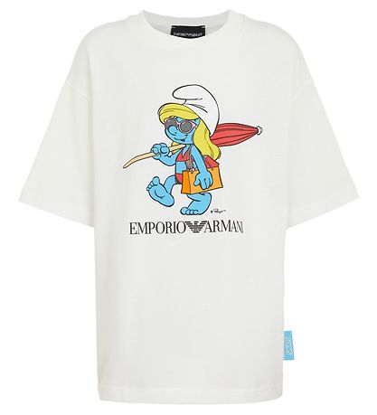 Emporio Armani T-shirt - Hvid m. Smølfine
