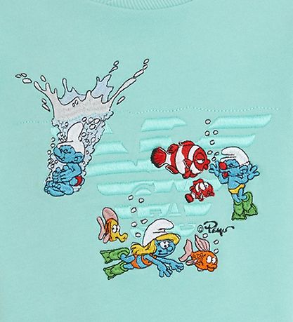 Emporio Armani Sweatshirt - Sabbia Antigua m. Smølfer Emporio Armani Sweatshirt - Sabbia Antigua m. Smølfer