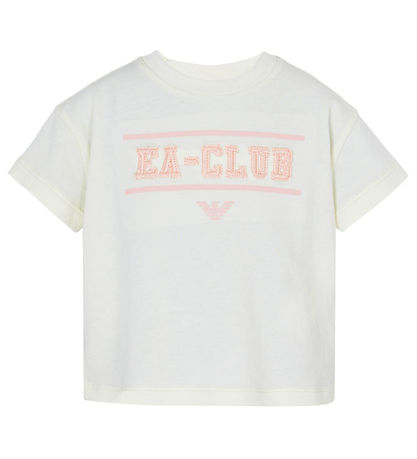 Emporio Armani T-shirt - Hvid m. Rosa Emporio Armani T-shirt - Hvid m. Rosa