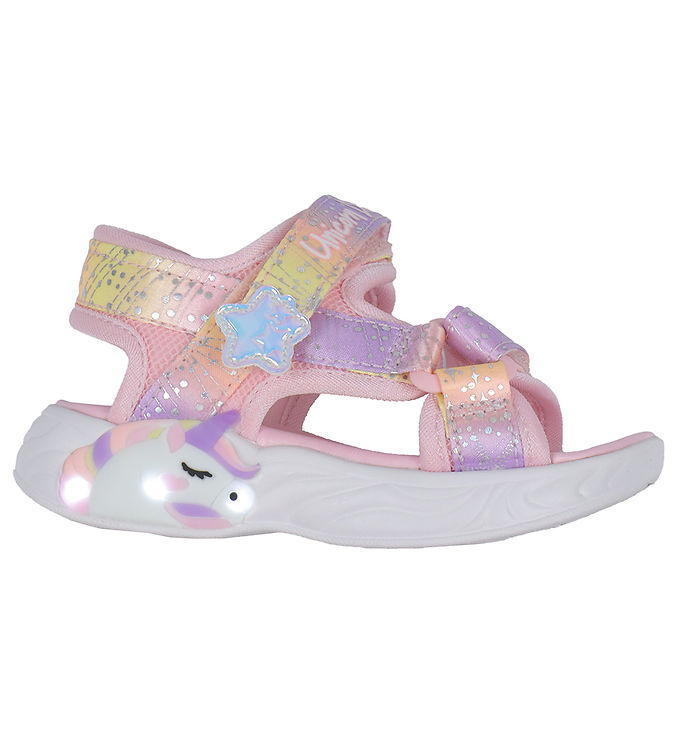 Skechers Sandaler m. Lys - Unicorn Dreams - Light Pink Multi
