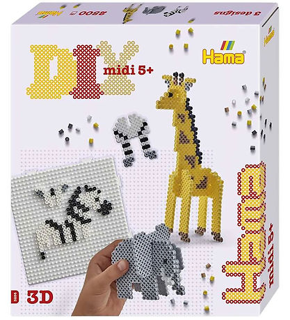 Hama Midi Gaveæske - 2500 stk. - 3D Safari Hama Midi Gaveæske - 2500 stk. - 3D Safari