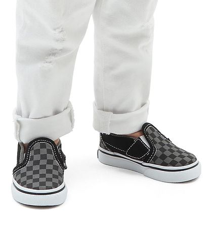 Vans Sko - Slip-On V Checkerboard - Sort/Grå