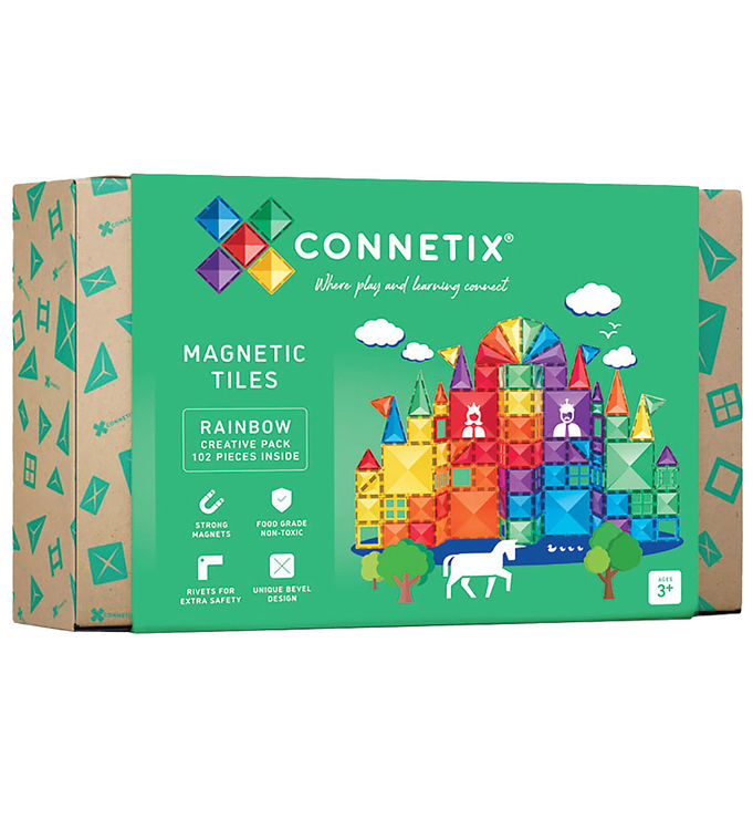 Connetix magnetsæt - Creative Pack - 102 dele - Rainbow