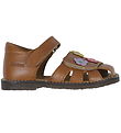 Angulus Sandaler - Cognac m. Blomster Angulus Sandaler - Cognac m. Blomster