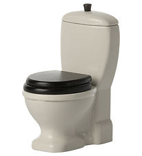 Maileg Miniature Toilet - Mus - Hvid/Sort Maileg Miniature Toilet - Mus - Hvid/Sort