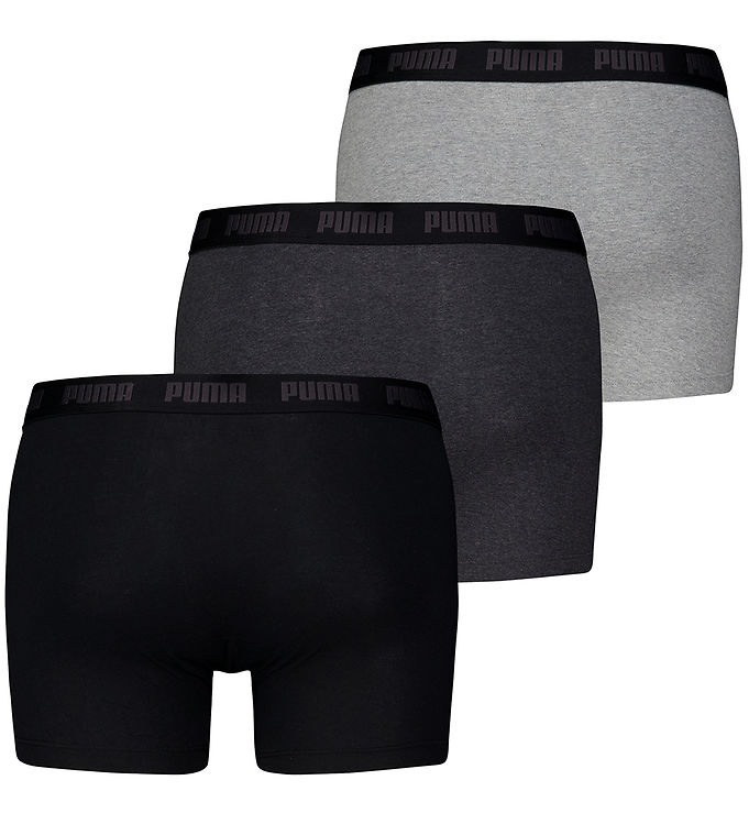 Puma 3P Men Everyday Boxer Sort/Grå bomuld Small Herre