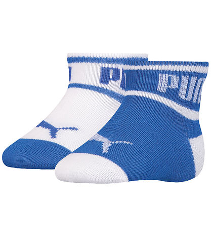 Puma Strømper - 2-pak - Wording - White/Blue Puma Strømper - 2-pak - Wording - White/Blue