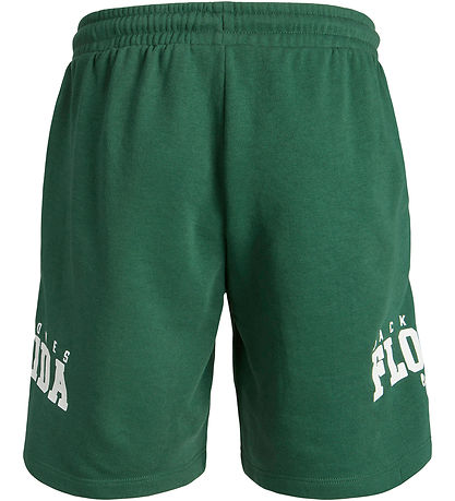 Jack & Jones Sweatshorts - JpstCory - Mørkegrøn m. Hvid