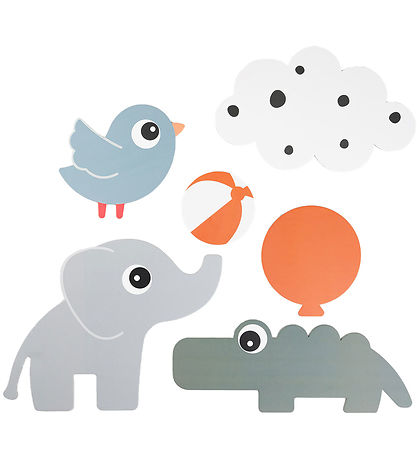 Done By Deer Vægdekoration - 6 stk. - Deer Friends - Farvemix Done By Deer Vægdekoration - 6 stk. - Deer Friends - Farvemix