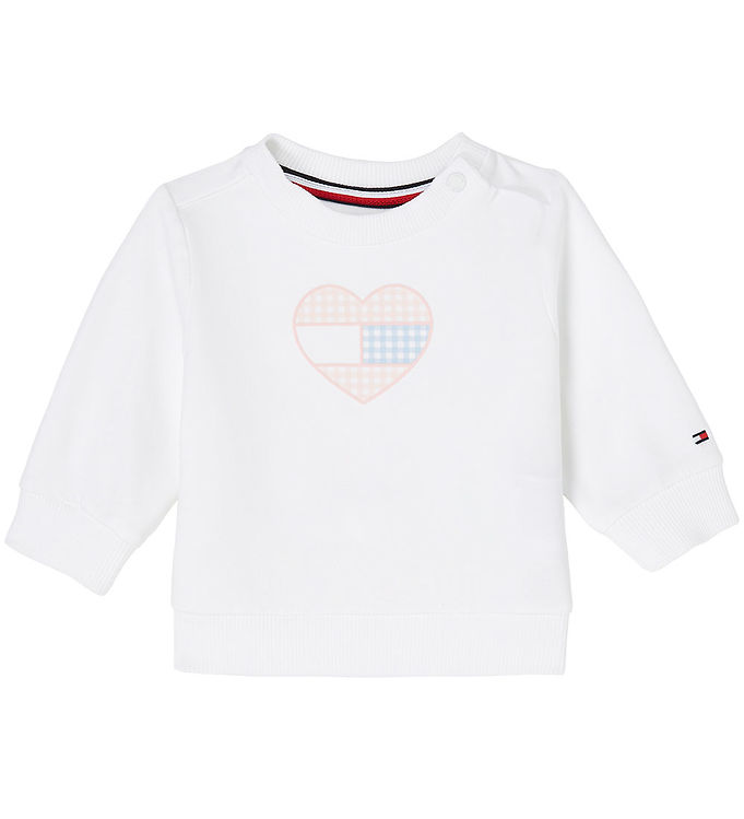 Tommy Hilfiger Sweatshirt - Gingham Flag - Hvid