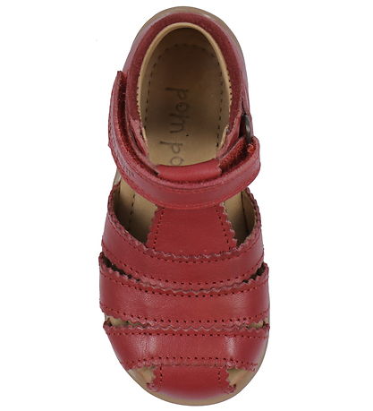 Pom Pom Sandaler - Starters Scallop Velcro - Dusty Red Pom Pom Sandaler - Starters Scallop Velcro - Dusty Red