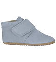 Pom Pom Slippers - Beginners - Light Blue Suede