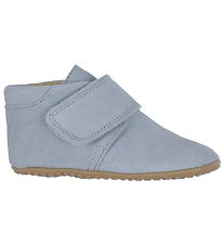 Pom Pom Slippers - Beginners - Light Blue Suede