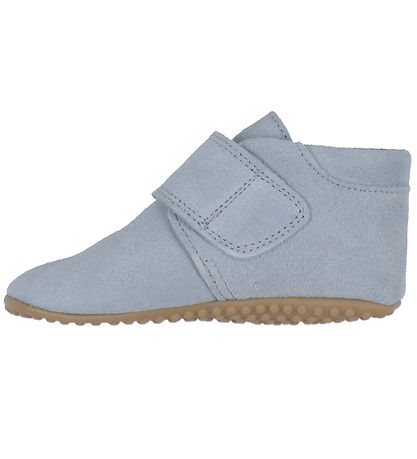 Pom Pom Slippers - Beginners - Light Blue Suede