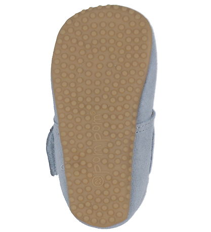 Pom Pom Slippers - Beginners - Light Blue Suede