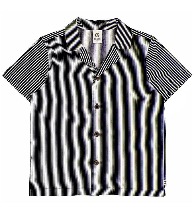Müsli Skjorte - Poplin Stripe - Balsam Cream/Night Blue