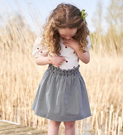 Müsli Nederdel - Poplin Stripe - Balsam Cream/Night Blue