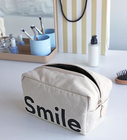 Design Letters Toilettaske - Smile - Natur/Sort Design Letters Toilettaske - Smile - Natur/Sort