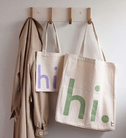 Design Letters Shopper - Klein - Hallo - Natur/Lila