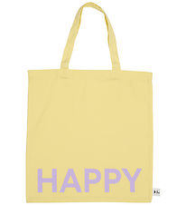 Design Letters Shopper - Happy - Gul m. Lilla Design Letters Shopper - Happy - Gul m. Lilla