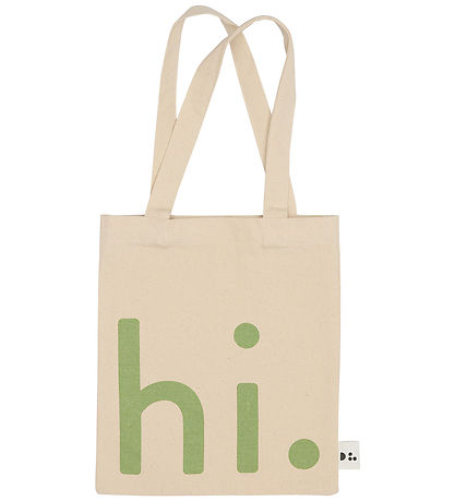Design Letters Shopper - Lille - Hi - Natur/Grøn Design Letters Shopper - Lille - Hi - Natur/Grøn
