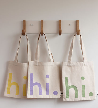 Design Letters Shopper - Lille - Hi - Natur/Gul Design Letters Shopper - Lille - Hi - Natur/Gul