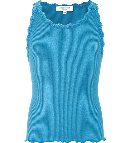 Rosemunde Top - Silke/Bomuld - Blue Heaven m. Blonder Rosemunde Top - Silke/Bomuld - Blue Heaven m. Blonder