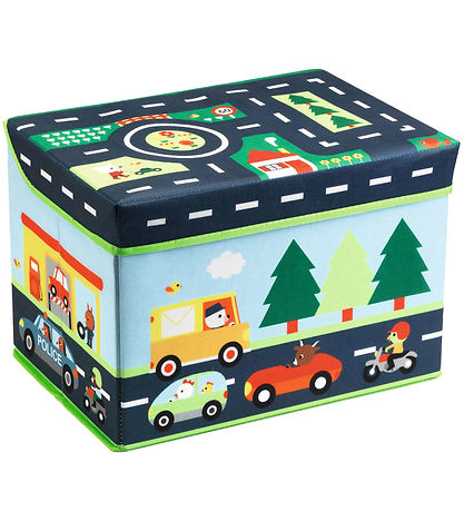 Djeco Opbevaringskasse - 35x25x25 cm - Biler Djeco Opbevaringskasse - 35x25x25 cm - Biler