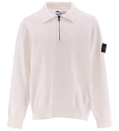 Stone Island Bluse m. Lynlås - Strik - Hvid Stone Island Bluse m. Lynlås - Strik - Hvid