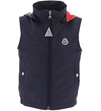 Moncler Vest - Zene - Mørkeblå m. Rød/Hvid Moncler Vest - Zene - Mørkeblå m. Rød/Hvid