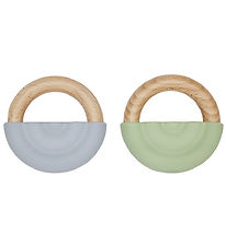 OYOY Bidering - Rainbow Teether - 2-pak - Dusty Blue/Green OYOY Bidering - Rainbow Teether - 2-pak - Dusty Blue/Green
