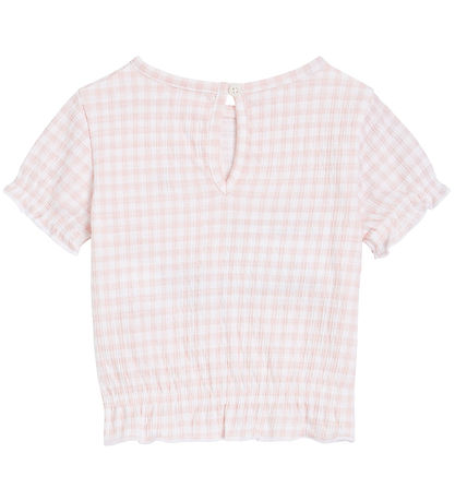 Tommy Hilfiger Sæt - T-shirt/Bloomers - Ruffle Gingham - White/P Tommy Hilfiger Sæt - T-shirt/Bloomers - Ruffle Gingham - White/P